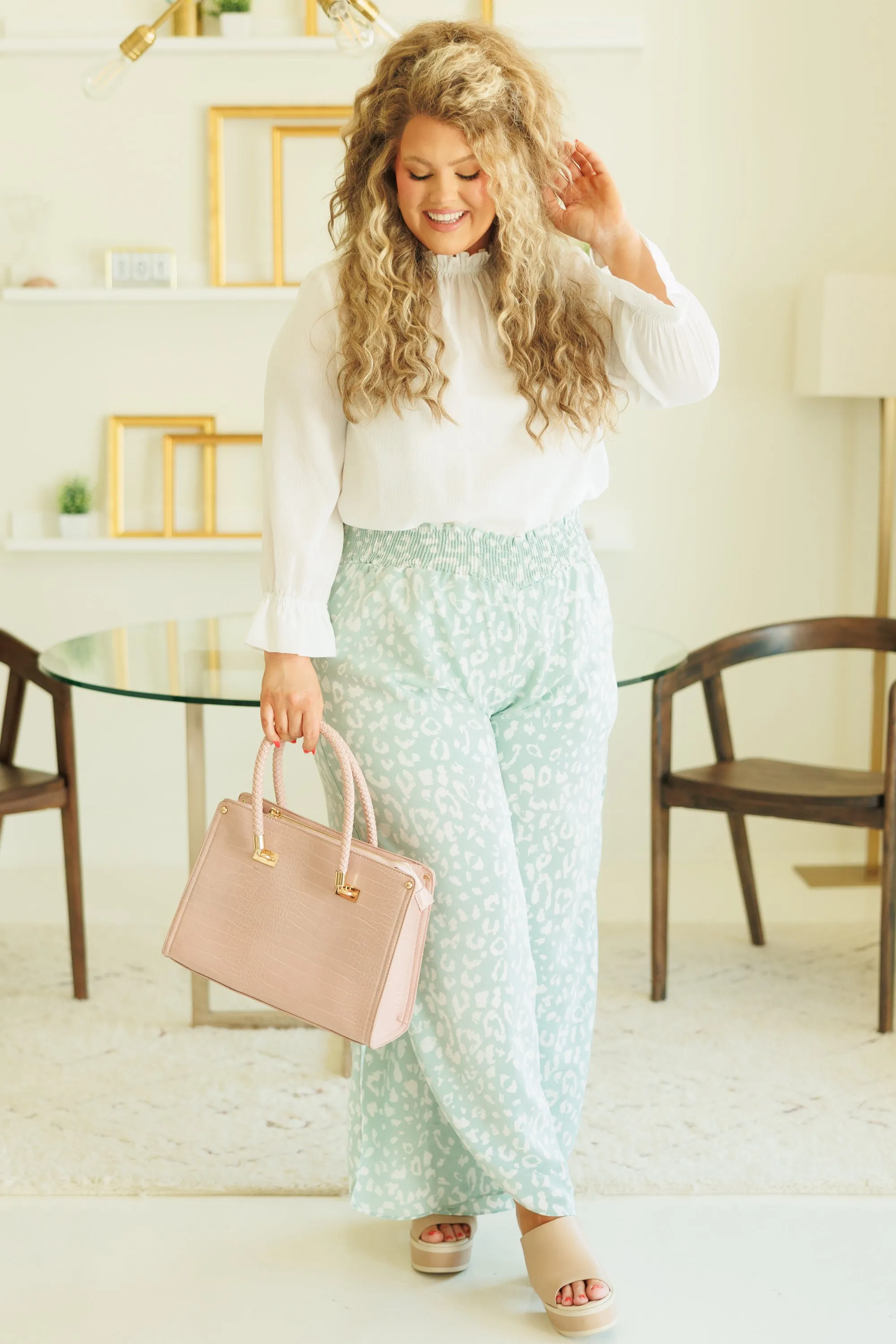 Daring Leopard Pants, Mint