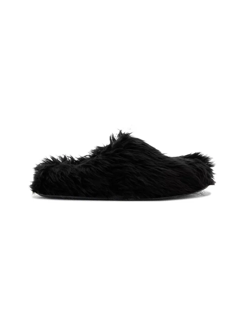 DEMODE FAUX FUR MULES ( BLK )