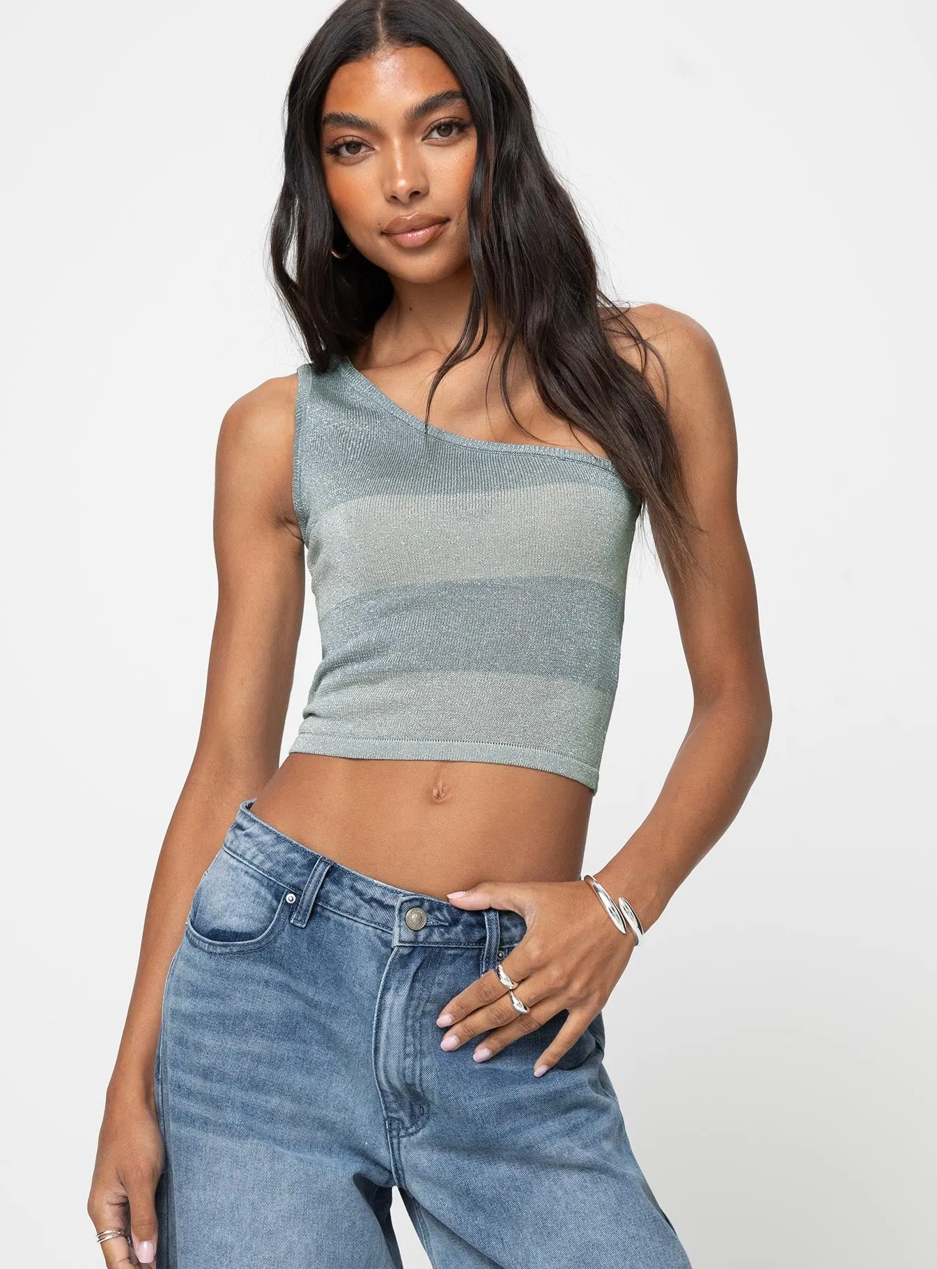 Dessi One Shoulder Top Grey