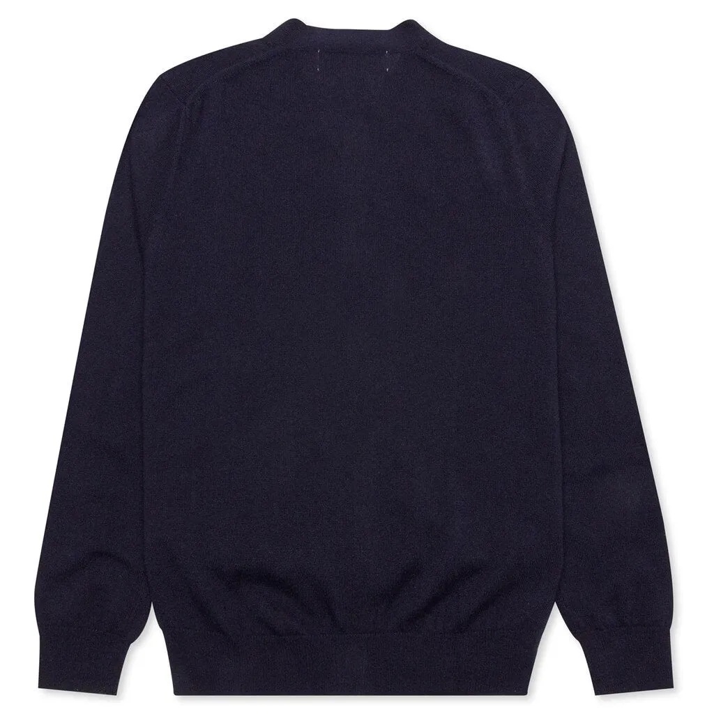 Double Heart Cardigan - Navy