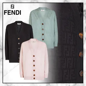 FENDI  |Casual Style Street Style Long Sleeves Cotton Long