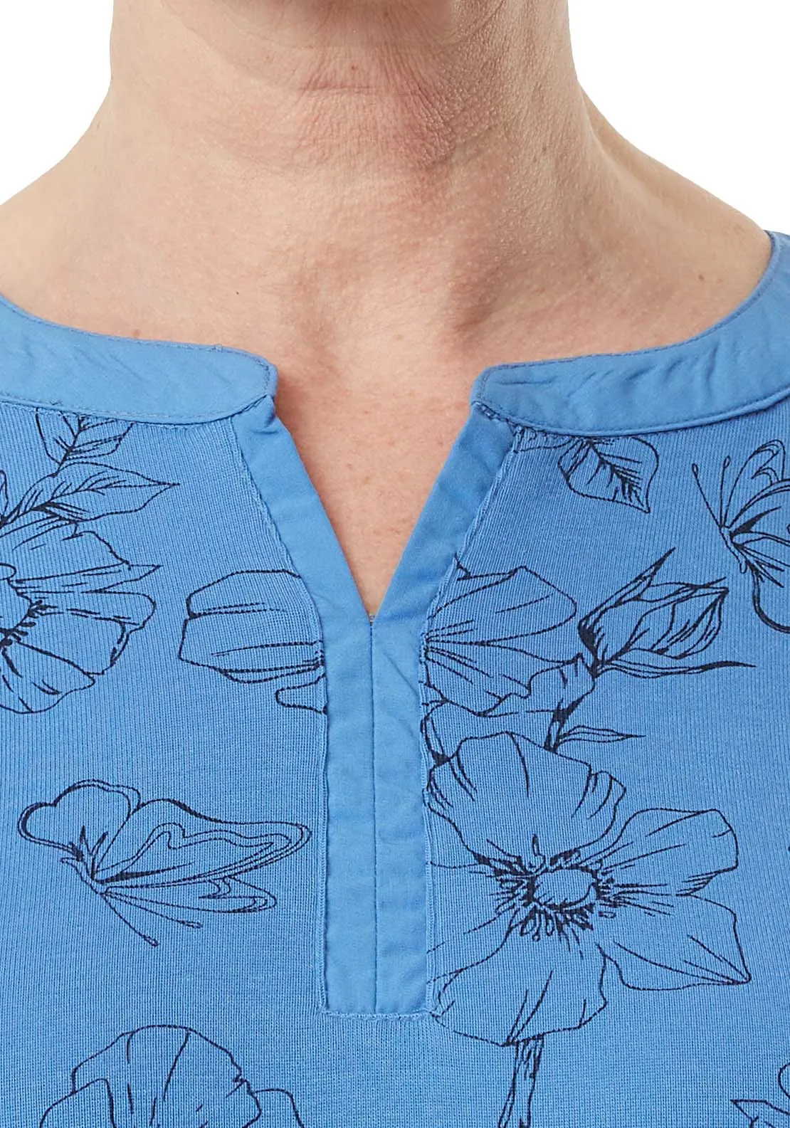 Flora And Butterfly Print Top