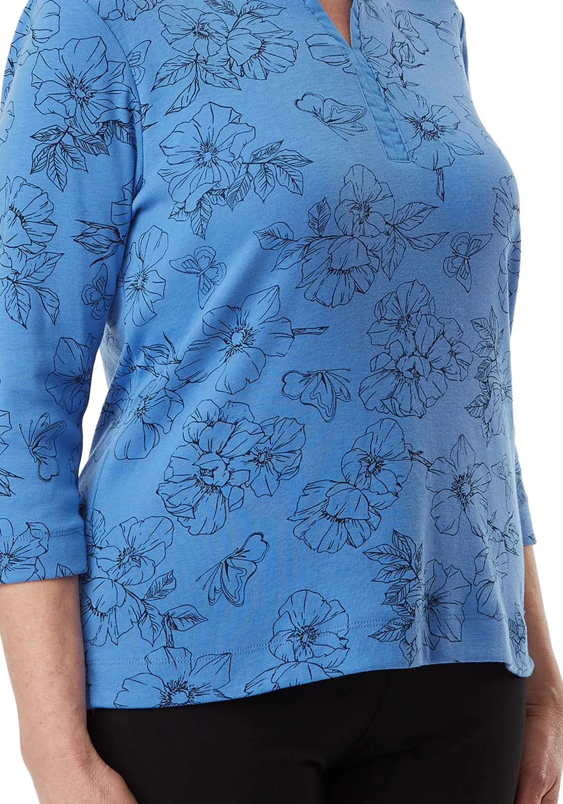 Flora And Butterfly Print Top