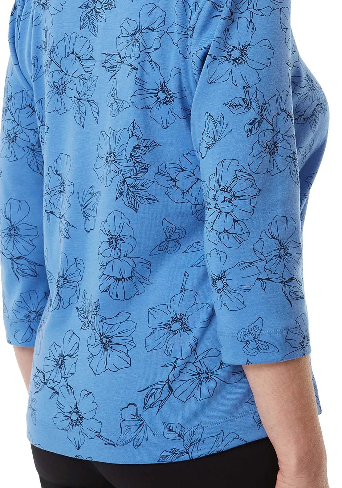 Flora And Butterfly Print Top