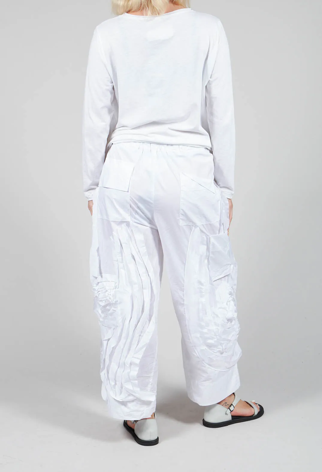 Fold Texture Trousers in White