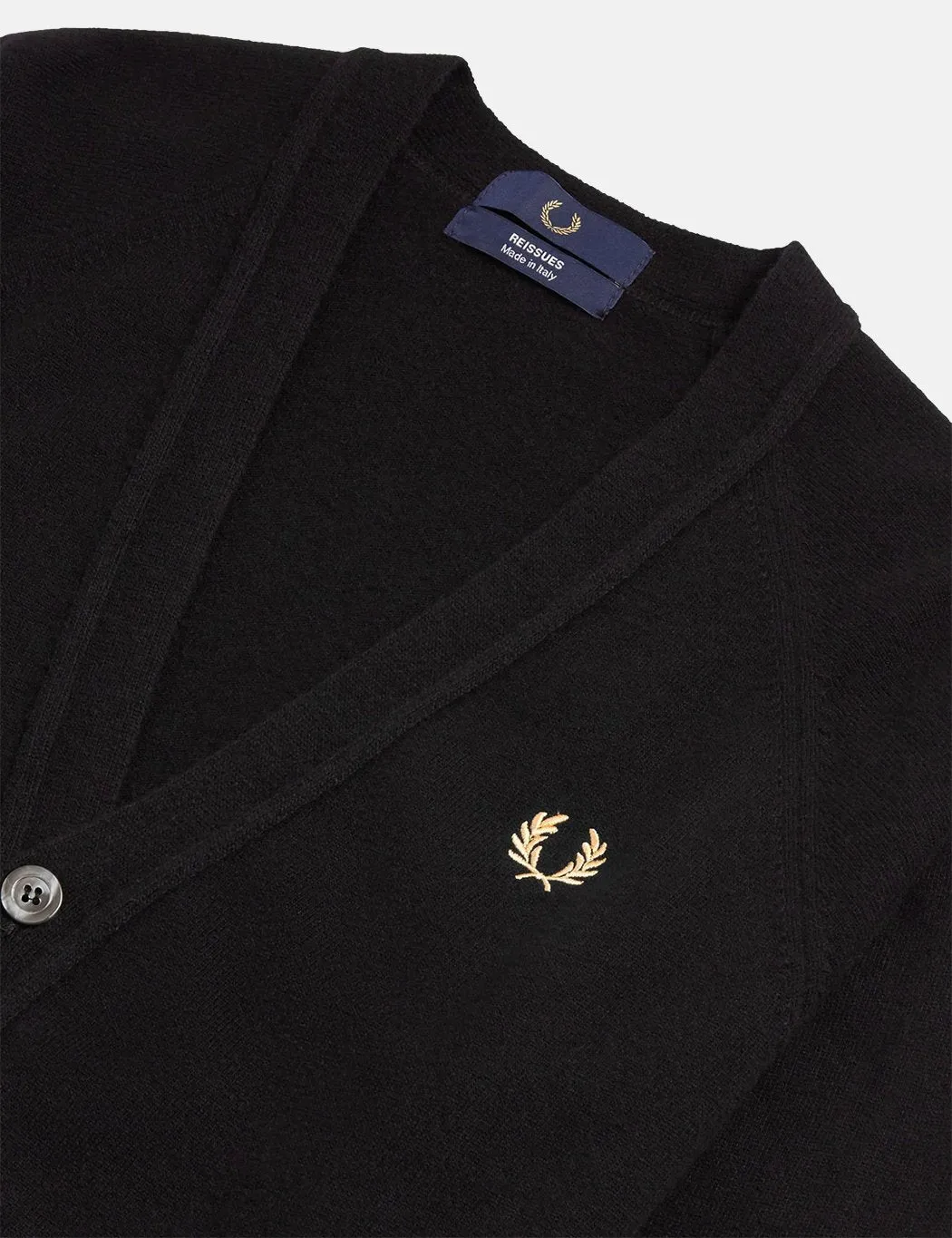 Fred Perry Reissue Lambswool Cardigan - Black