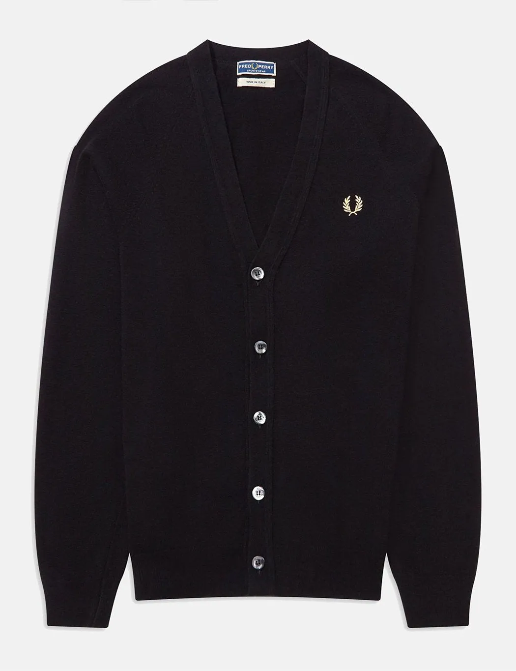 Fred Perry Reissue Lambswool Cardigan - Black