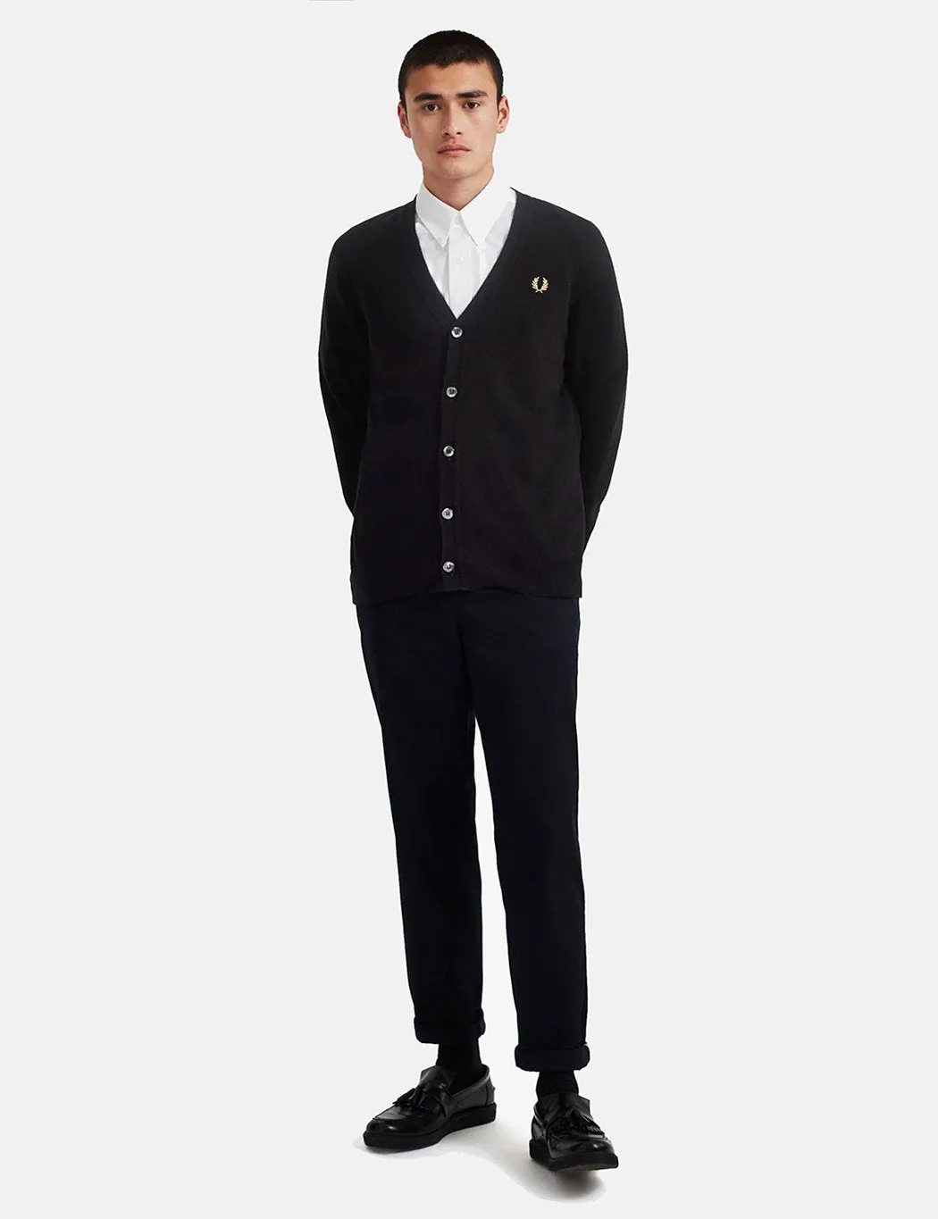 Fred Perry Reissue Lambswool Cardigan - Black