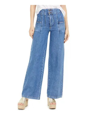 Free People Women's Wide Leg Jeans Blue Size 27