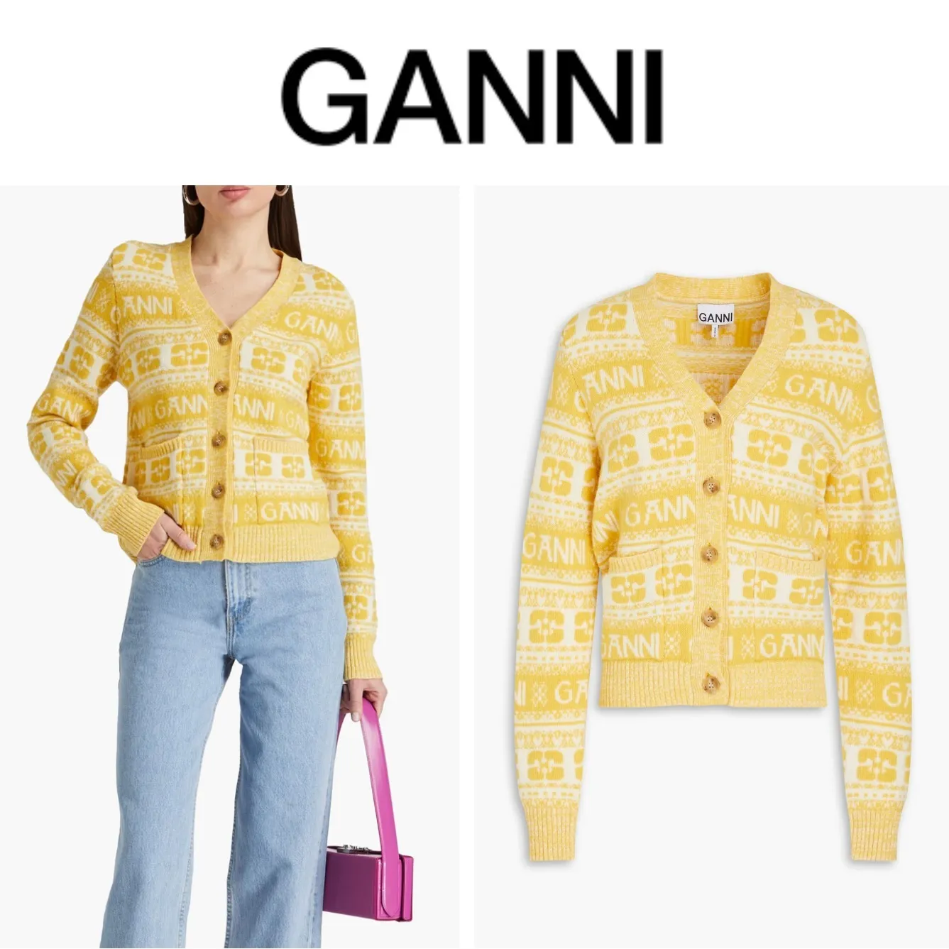 Ganni  |Casual Style Wool Long Sleeves Plain Office Style