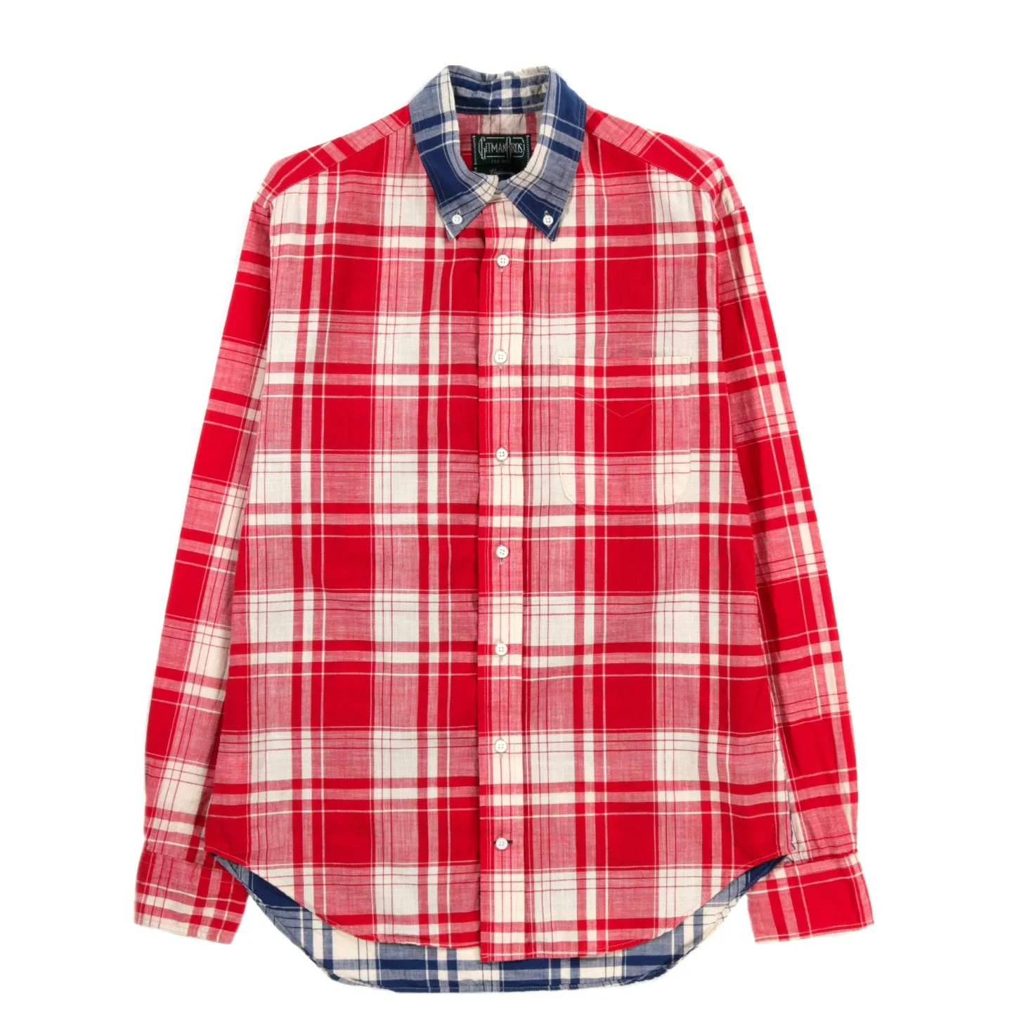 GITMAN VINTAGE BUTTON DOWN RED / BLUE MIX ARCHIVE MADRAS