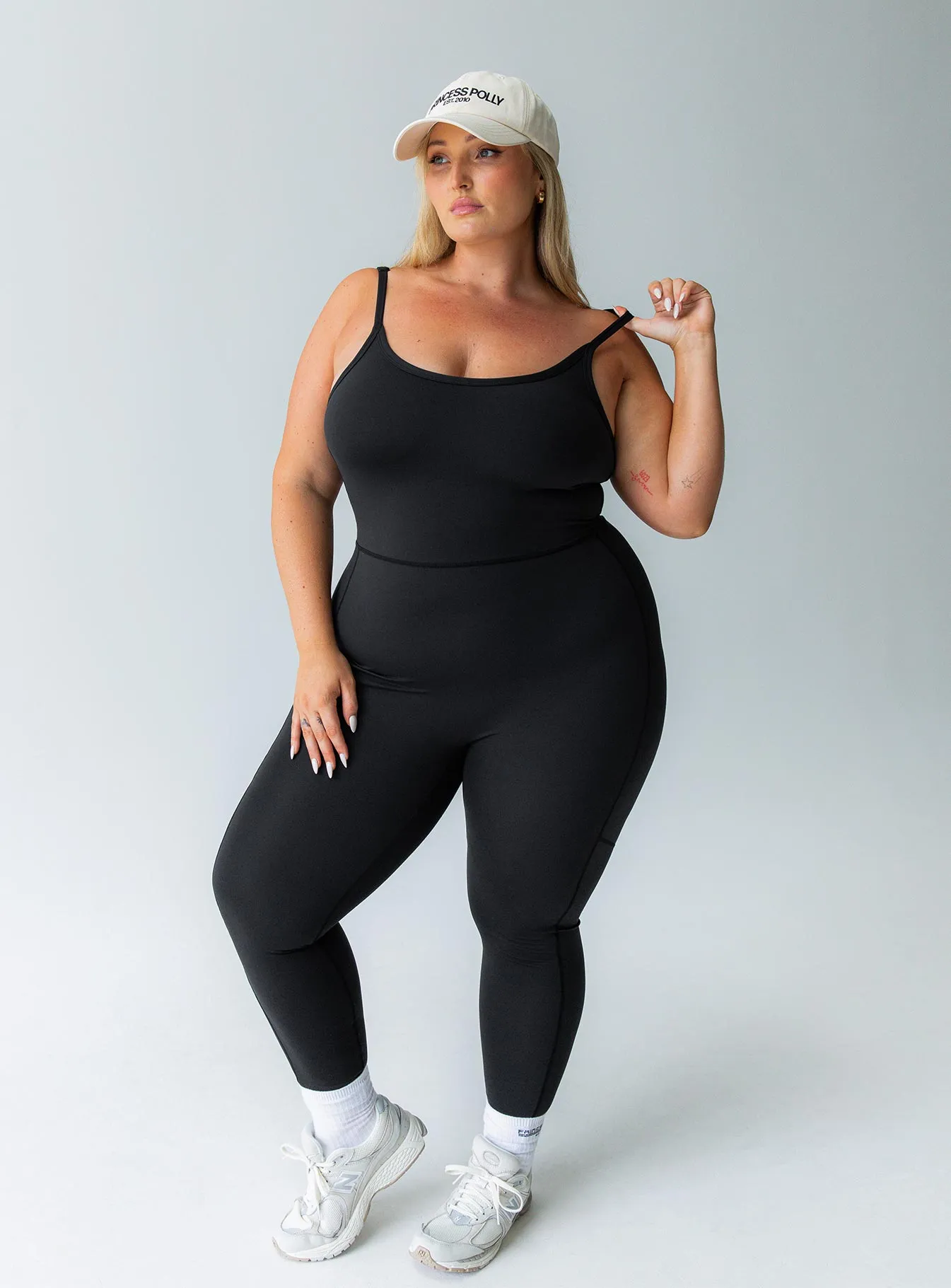 Go Getter Activewear Jumpsuit Black Curve