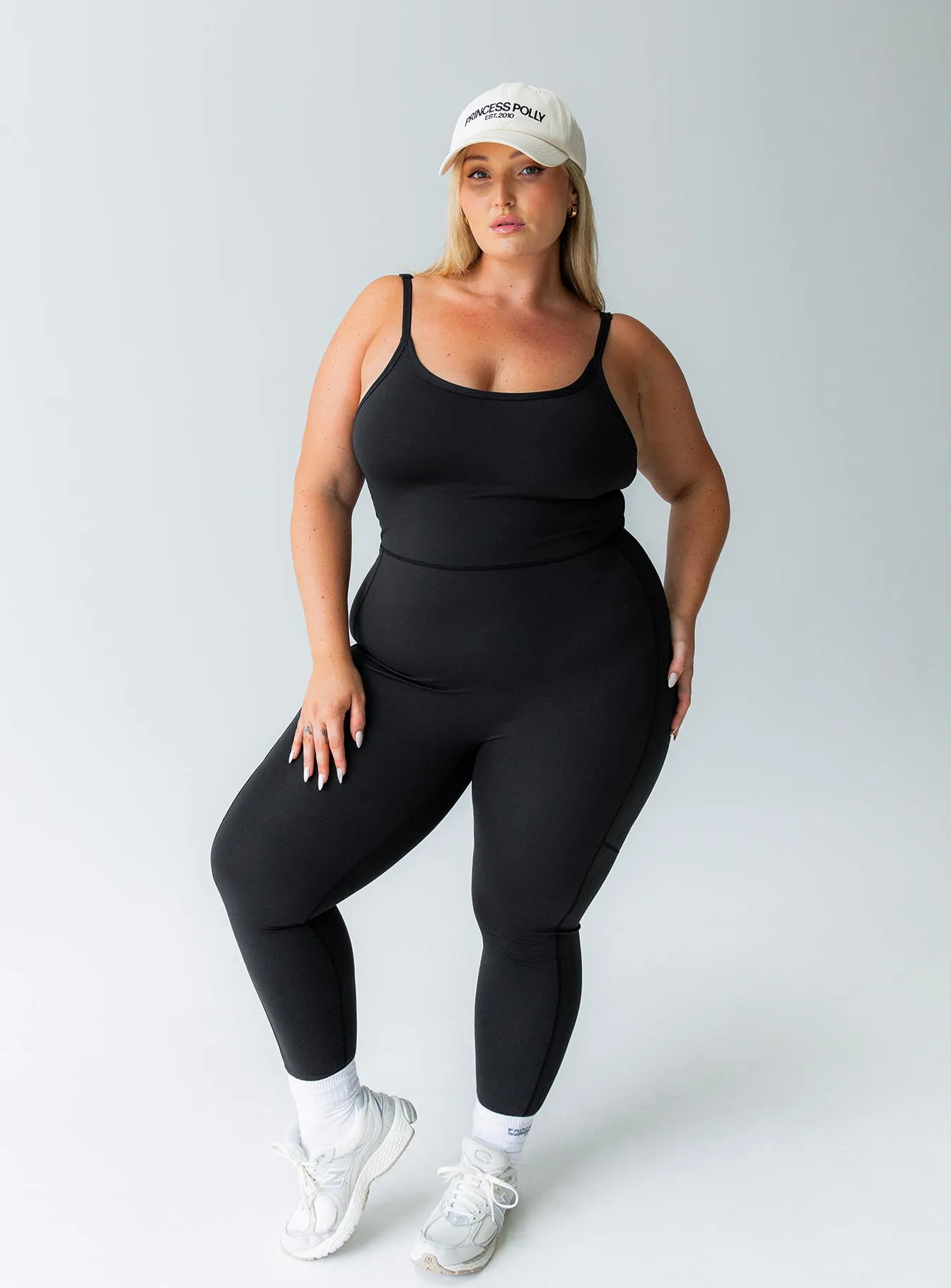 Go Getter Activewear Jumpsuit Black Curve