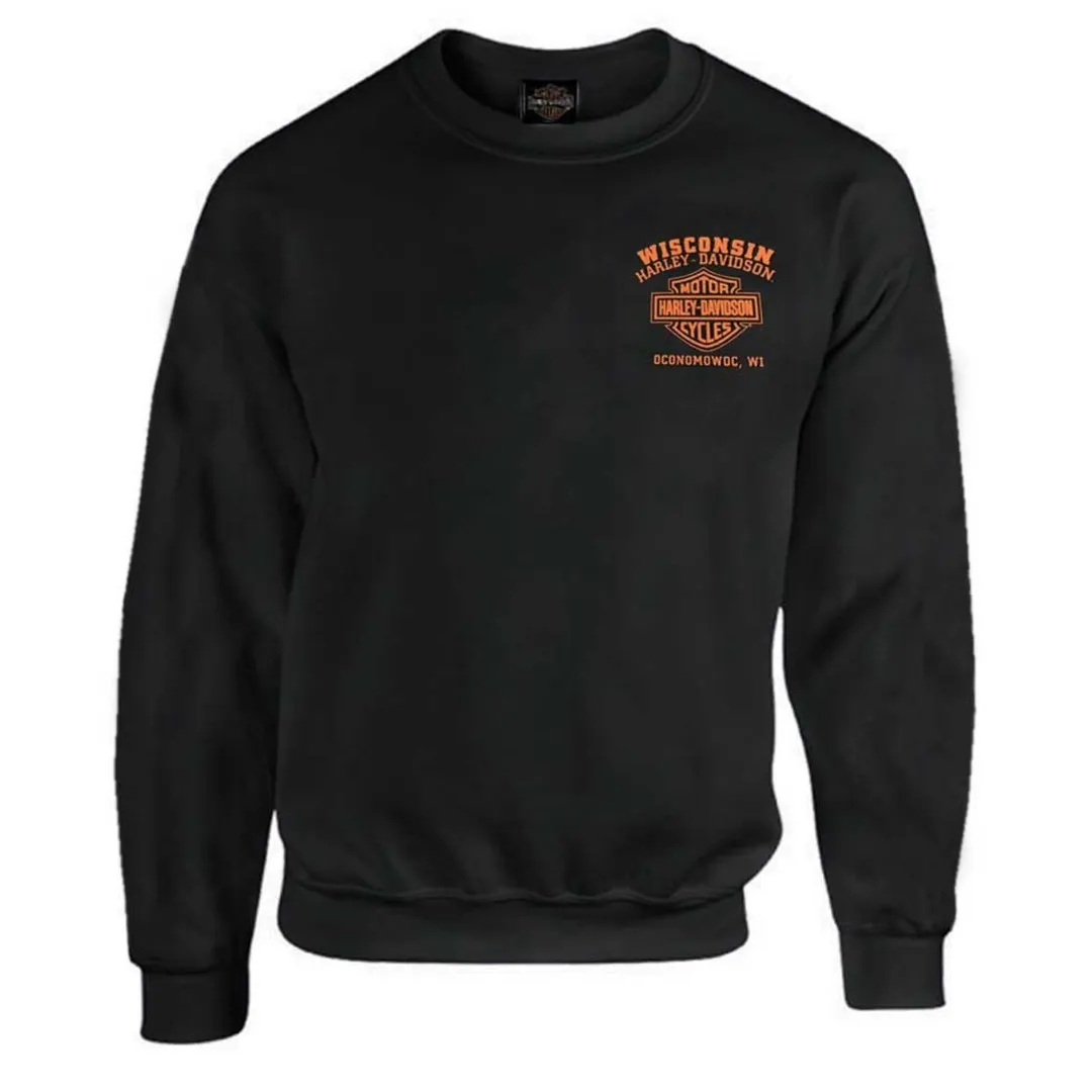 Harley Davidson  |Street Style Long Sleeves Logo Sweatshirts