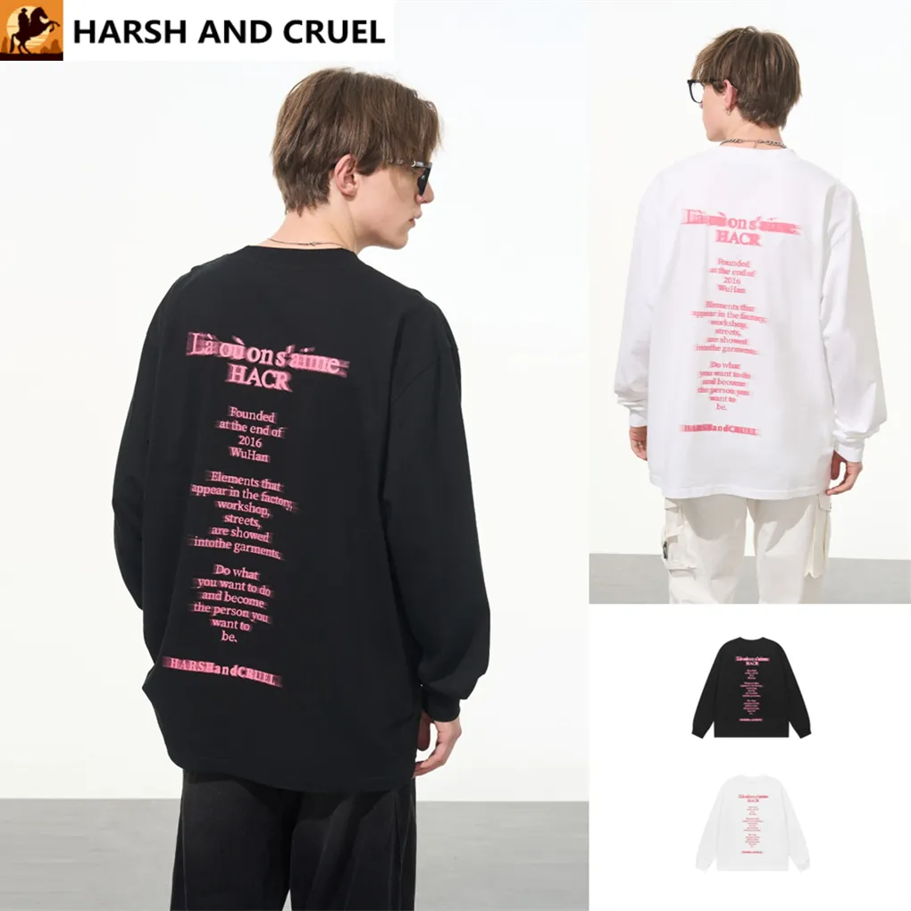 HARSH AND CRUEL  |Unisex Street Style Long Sleeves Cotton Long Sleeve T-shirt