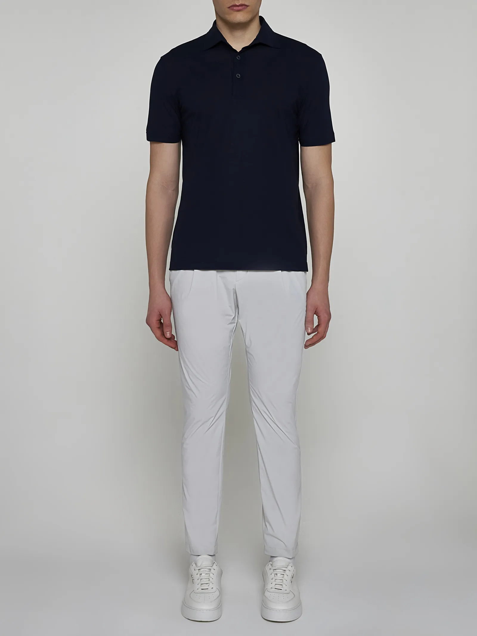 HERNO  |Pullovers Street Style Plain Cotton Short Sleeves Polos