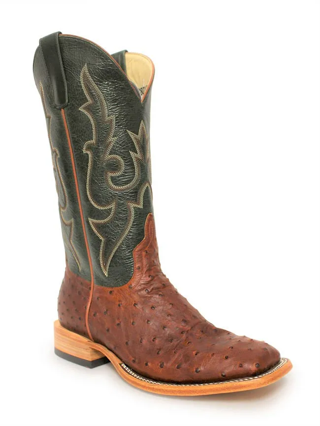 Horse Power Mens Cognac Lux Full Quill Ostrich Boots