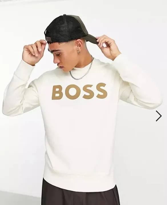 Hugo Boss  |Crew Neck Pullovers Long Sleeves Plain Cotton Logo