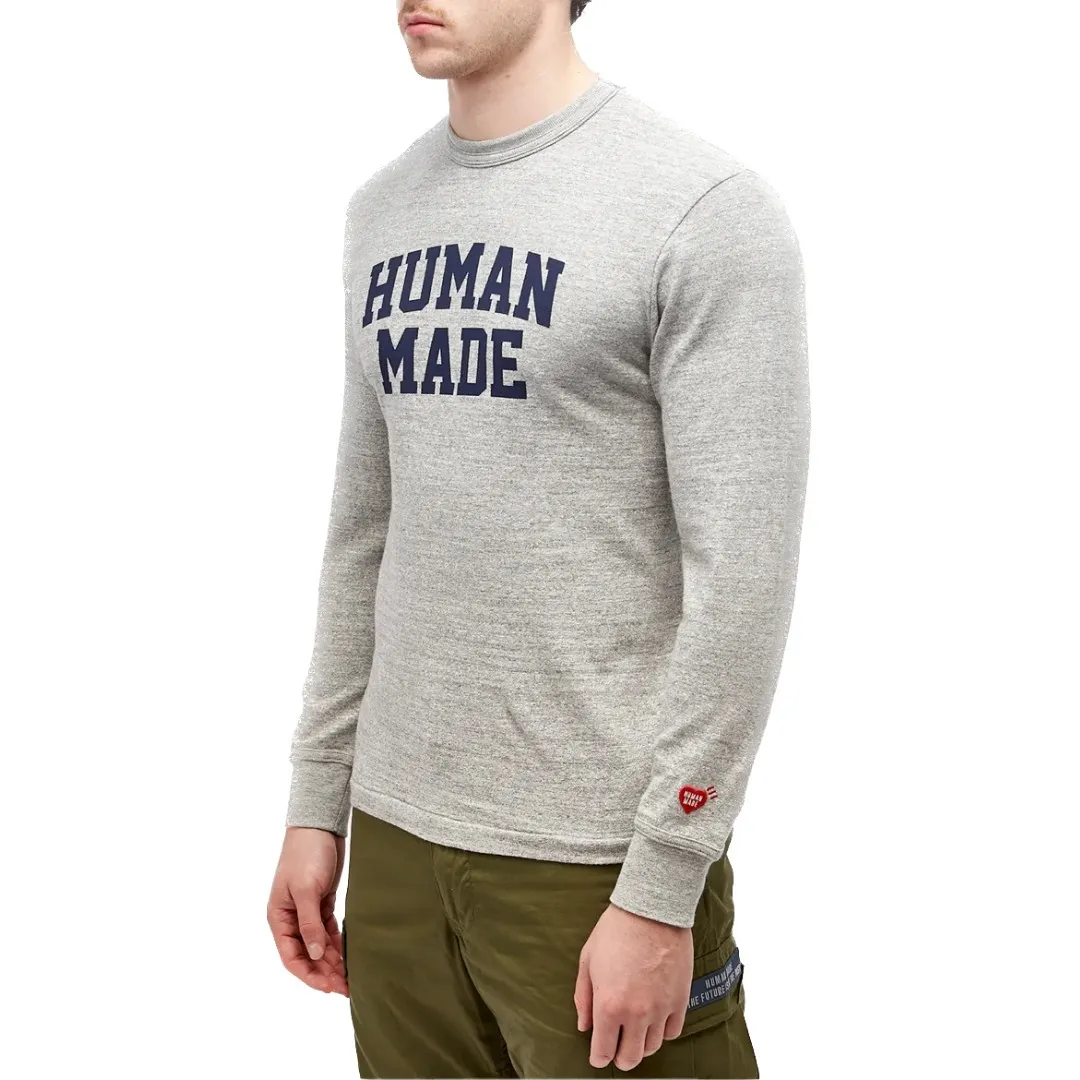 HUMAN MADE  |Crew Neck Heart Long Sleeves Plain Cotton