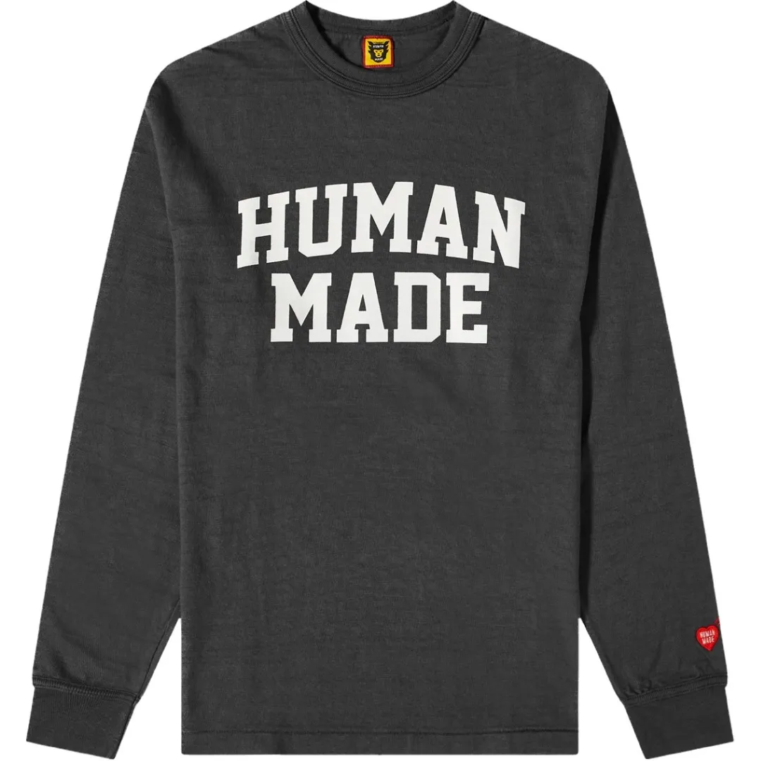 HUMAN MADE  |Crew Neck Heart Long Sleeves Plain Cotton