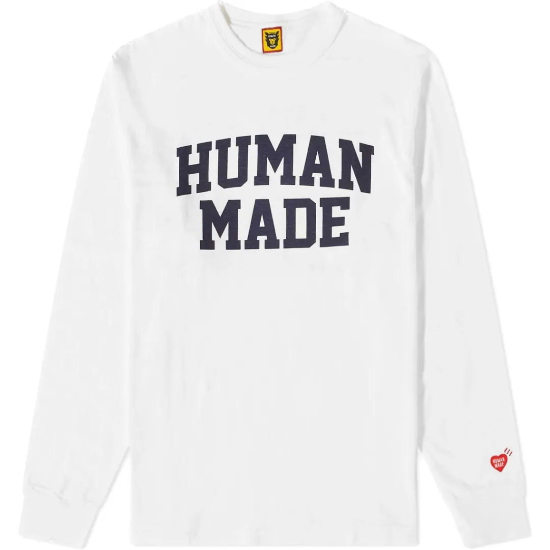 HUMAN MADE  |Crew Neck Heart Long Sleeves Plain Cotton