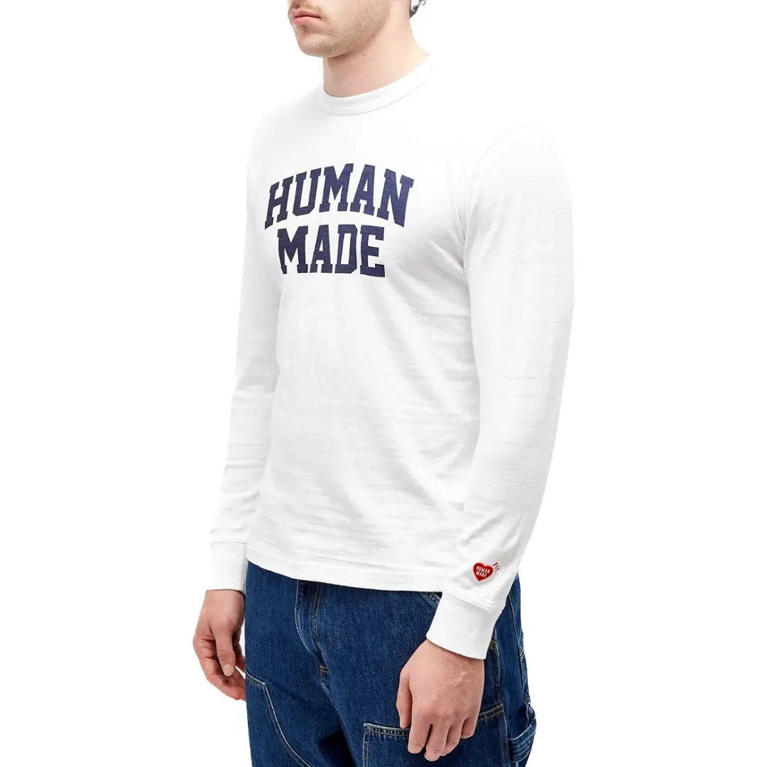 HUMAN MADE  |Crew Neck Heart Long Sleeves Plain Cotton