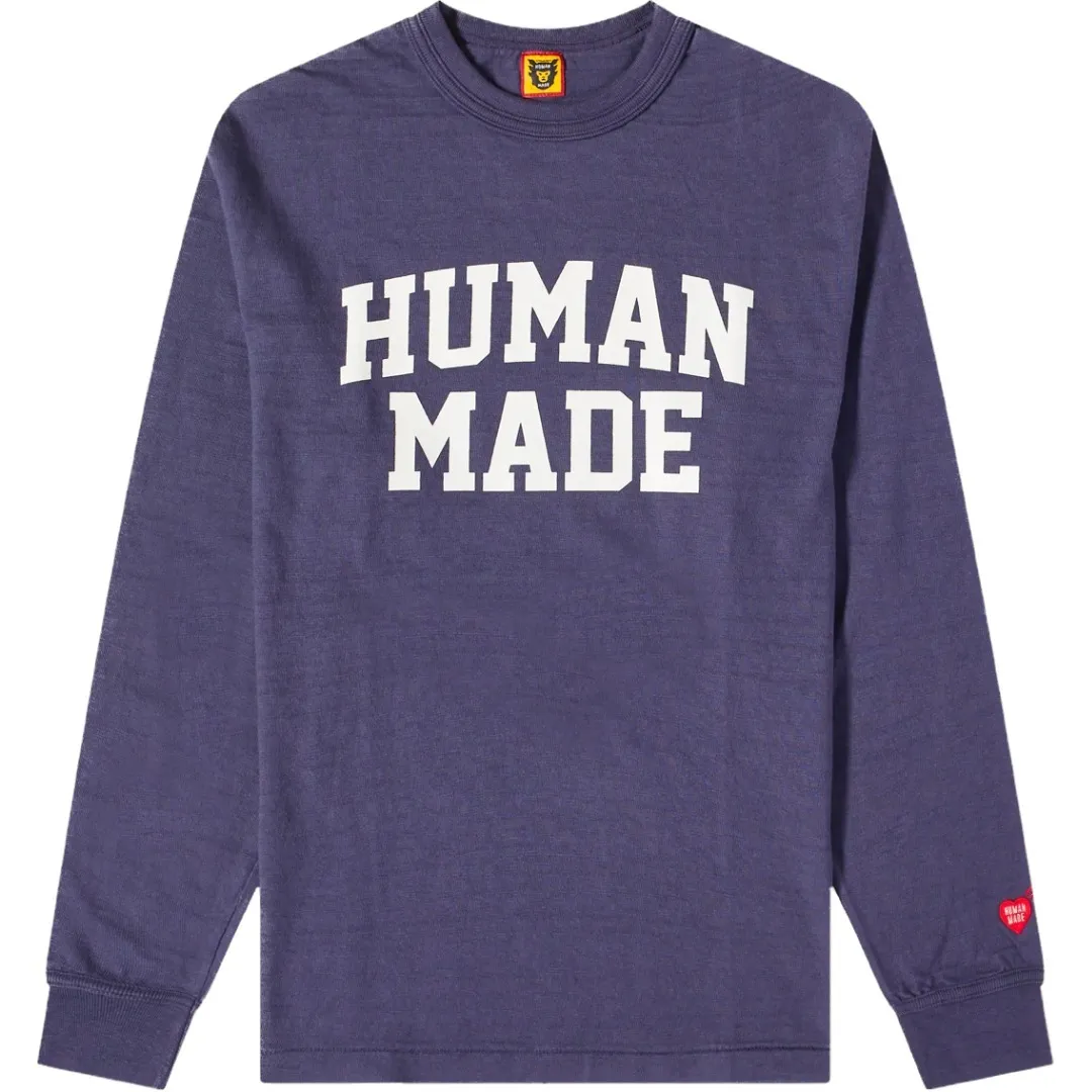 HUMAN MADE  |Crew Neck Heart Long Sleeves Plain Cotton