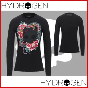 Hydrogen  |Street Style Long Sleeves Cotton Long Sleeve T-shirt Logo