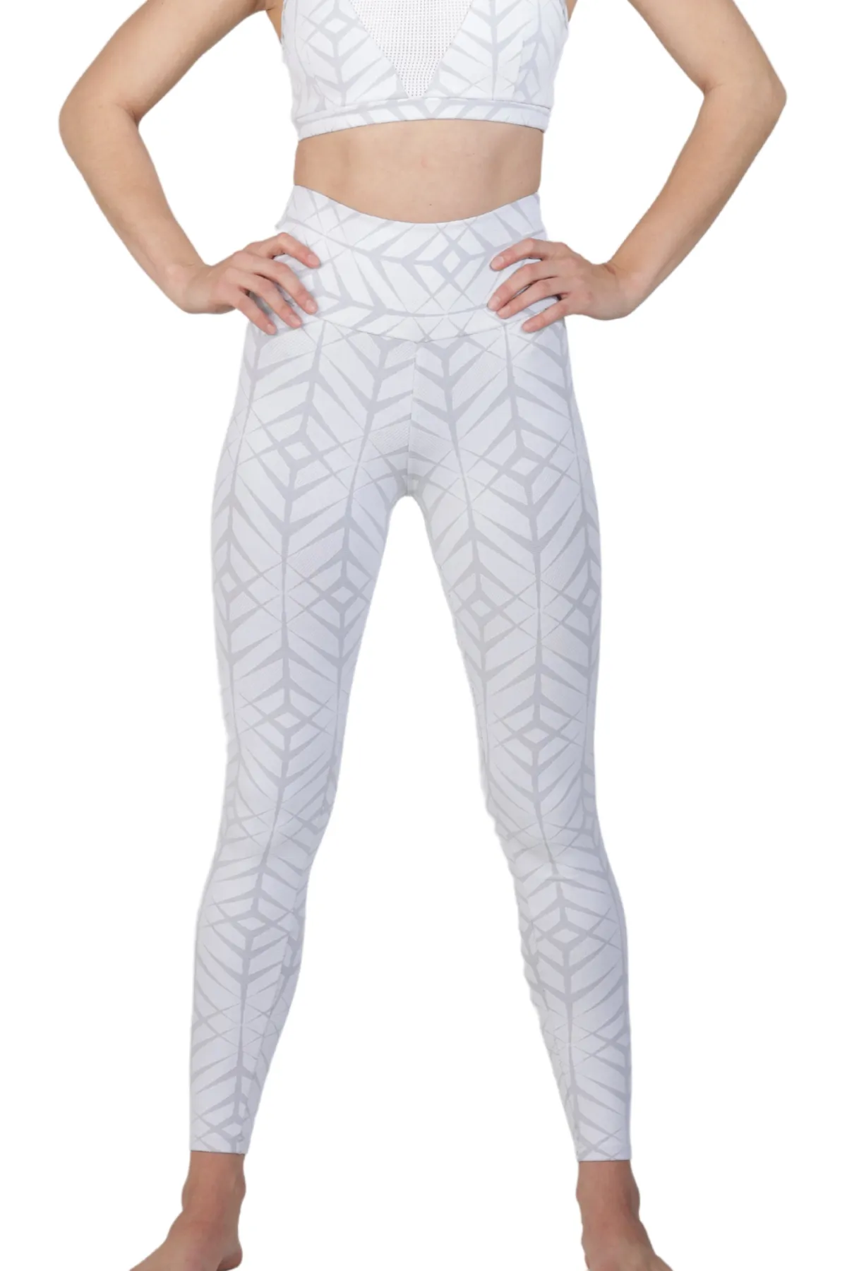 JACQUELINE WHITE JACQUARD High Waist Activewear Legging