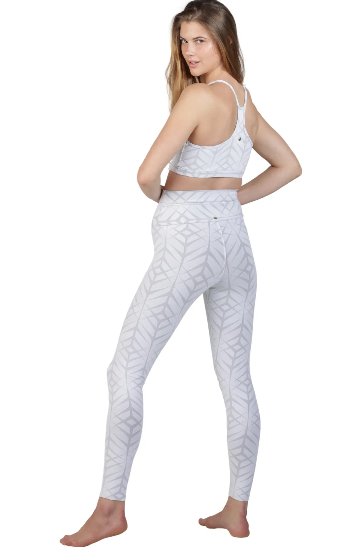 JACQUELINE WHITE JACQUARD High Waist Activewear Legging