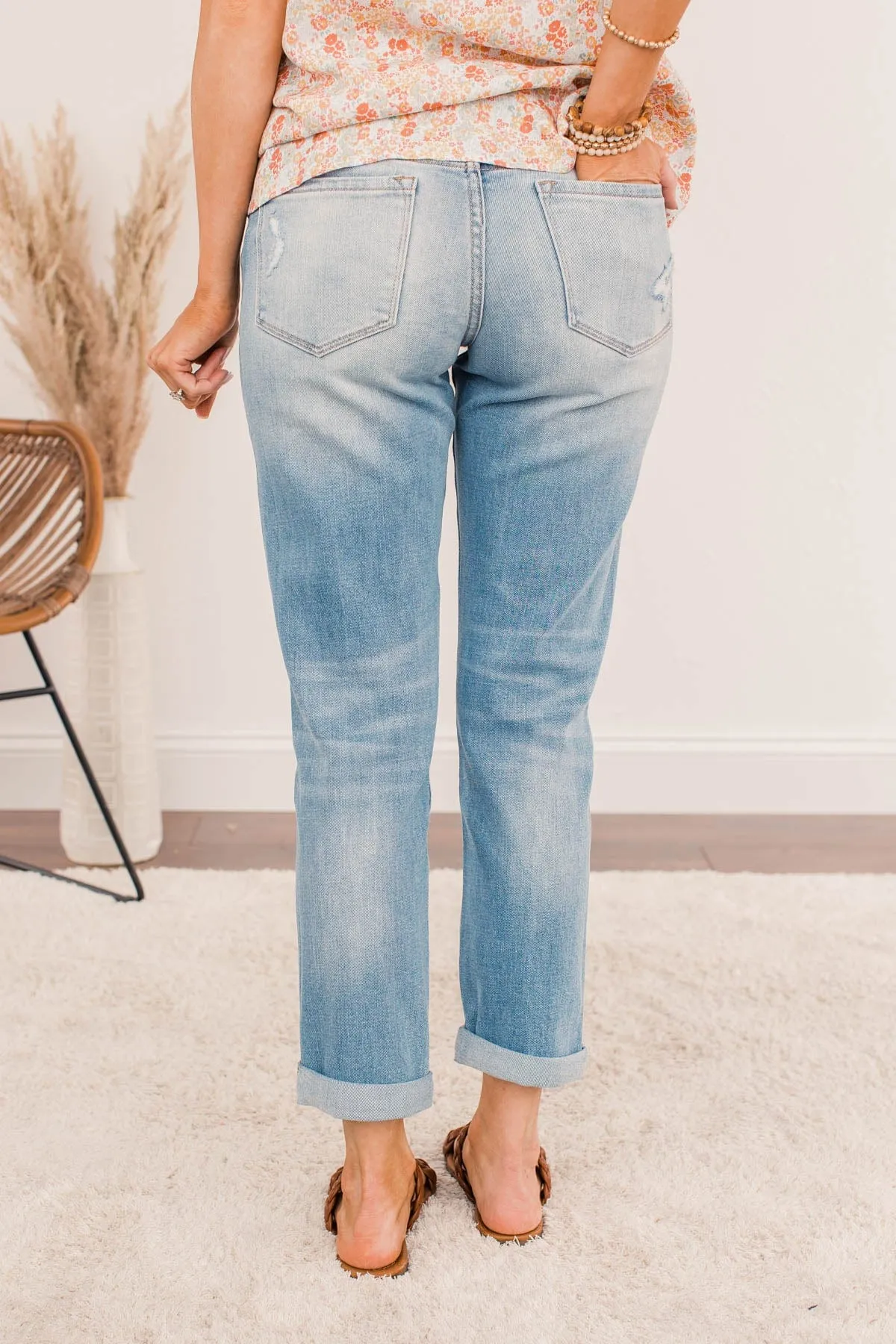 KanCan Distressed Slim Boyfriend Jeans- Reina Wash