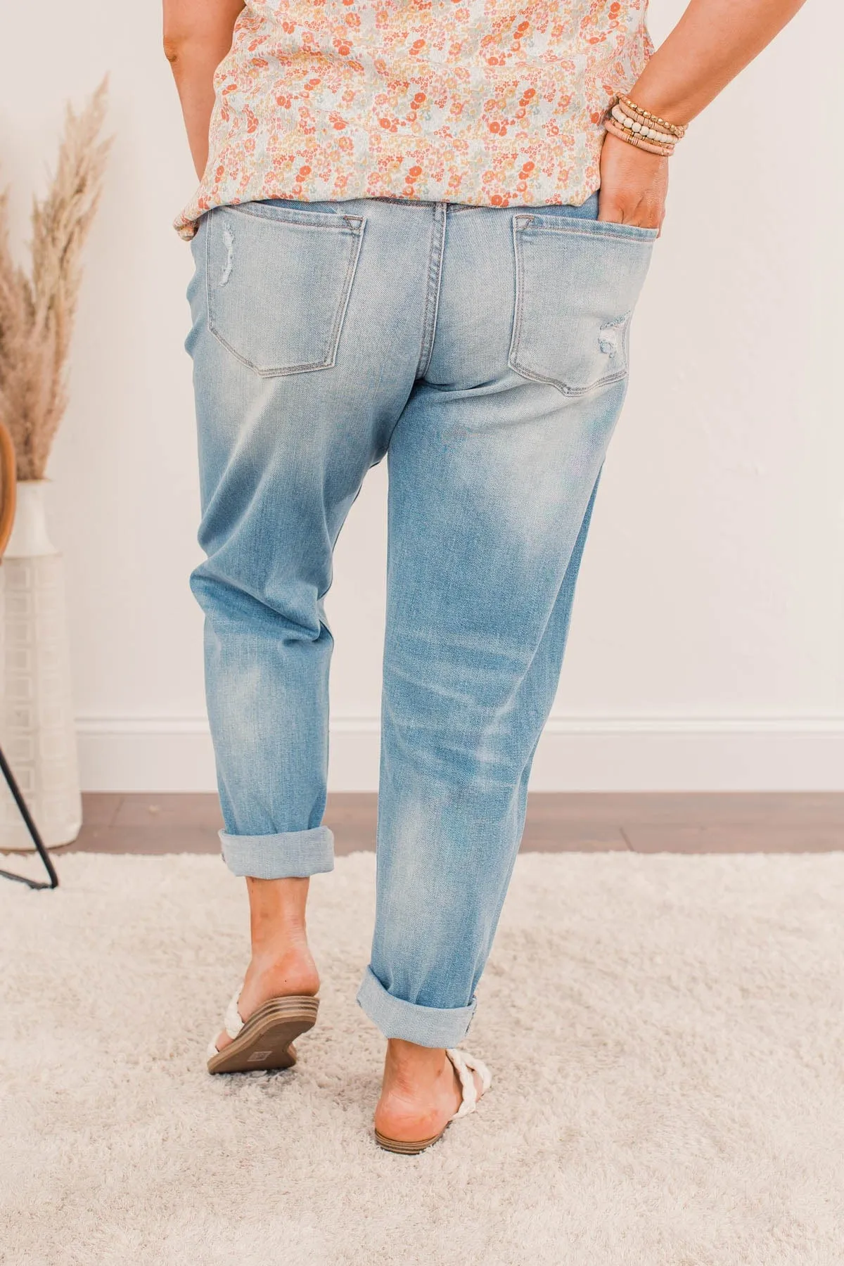 KanCan Distressed Slim Boyfriend Jeans- Reina Wash