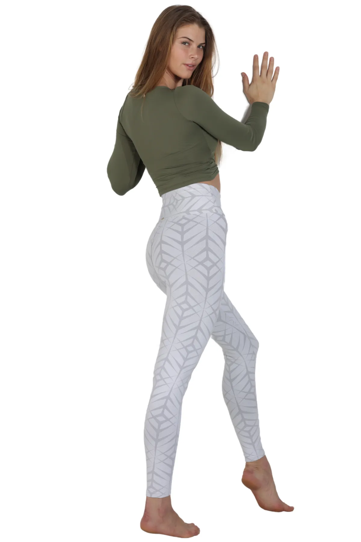 KELSEY OLIVE GREEN Long Sleeve Activewear Top