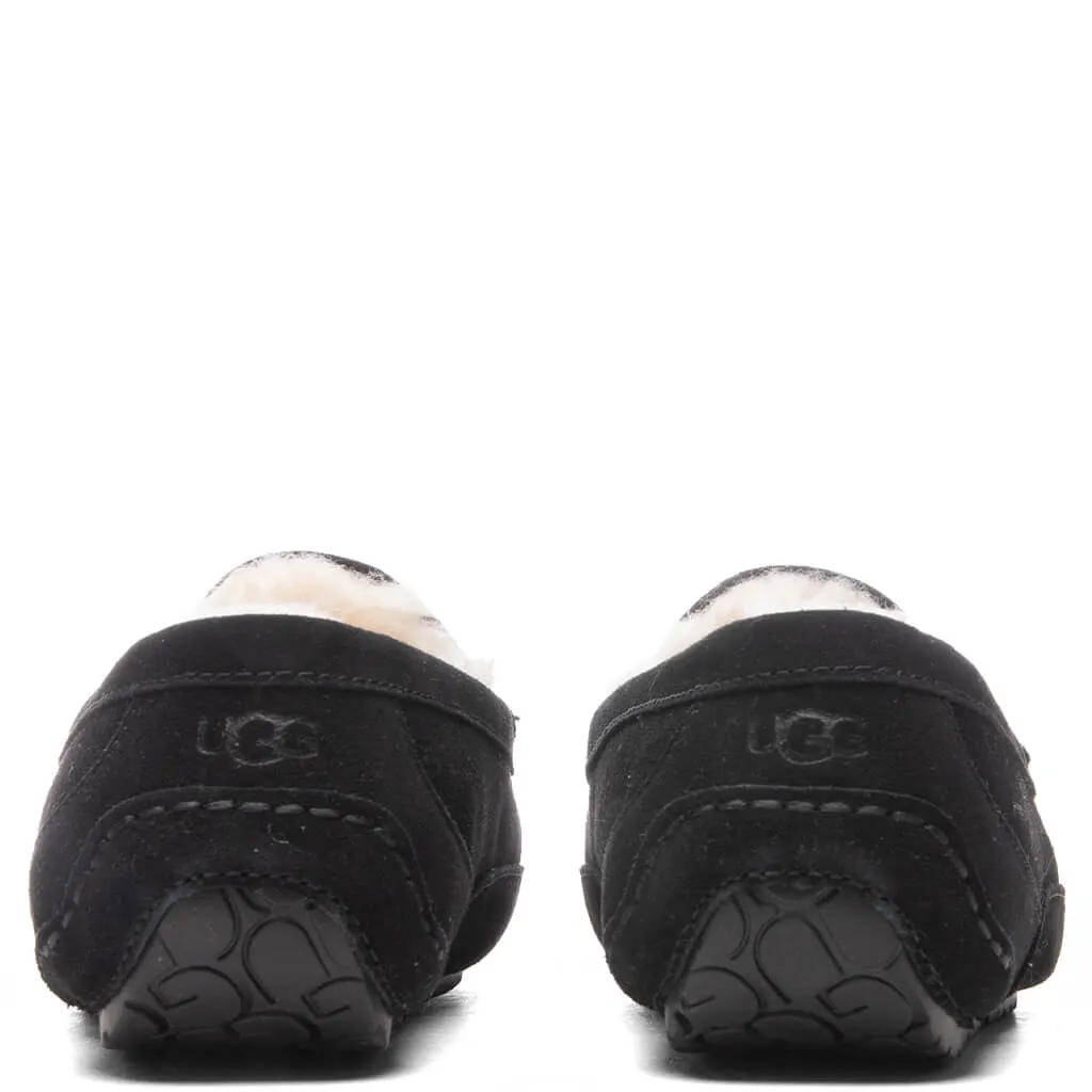 Kids Ascot Slipper - Black Suede