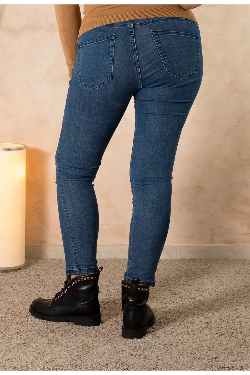 Leggings di jeans lavaggio medio taglie comode