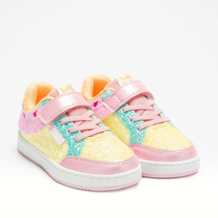 Lelli Kelly FRANGETTA MIX LKAA8090 Scarpe Sneaker Bambina Pan di Zucchero Giallo Rosa