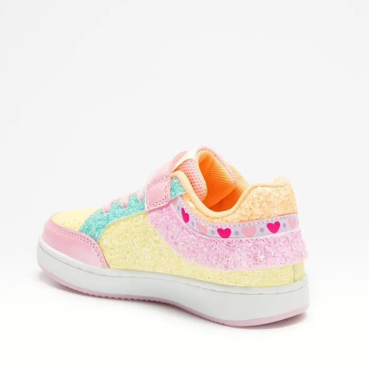 Lelli Kelly FRANGETTA MIX LKAA8090 Scarpe Sneaker Bambina Pan di Zucchero Giallo Rosa