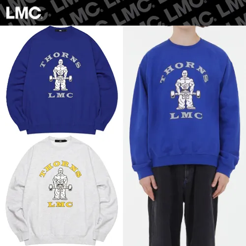 LMC  |Unisex Street Style Long Sleeves Logo Sweatshirts