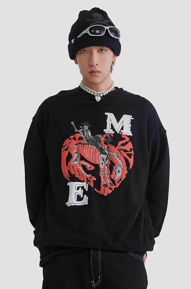 MAISON EMERALD  |Pullovers Skull Unisex Street Style Long Sleeves Cotton Logo