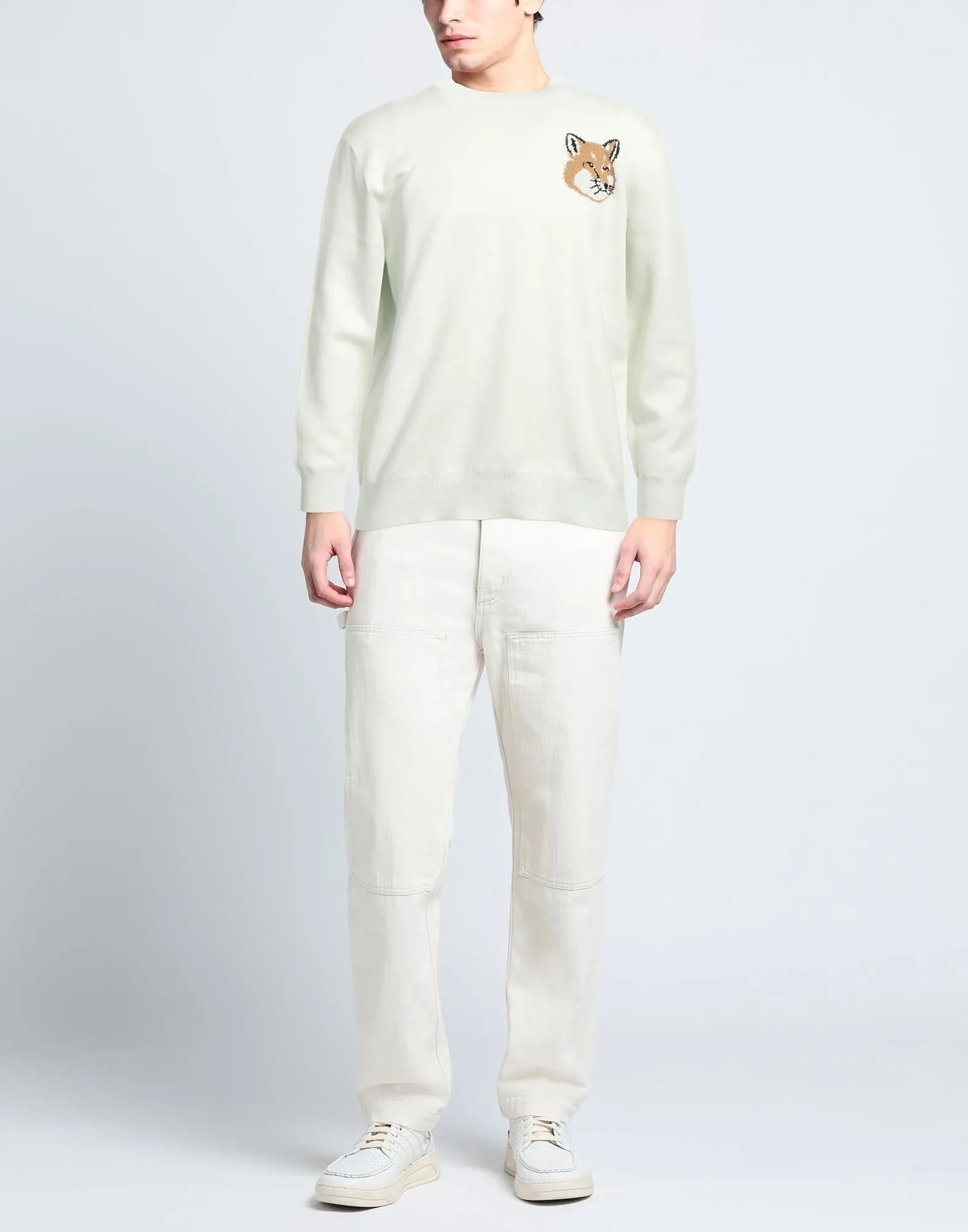 MAISON KITSUNE  |Crew Neck Pullovers Unisex Long Sleeves Plain Cotton Logo