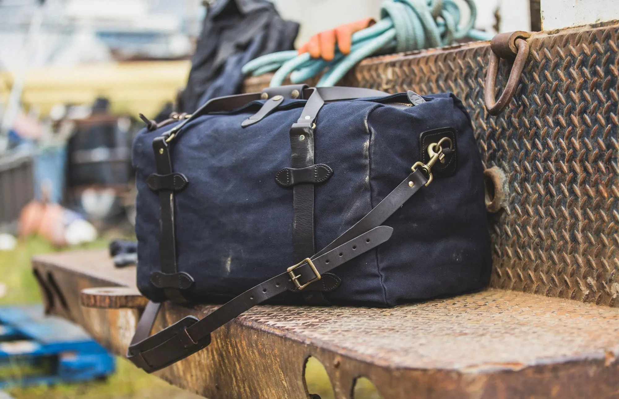 Medium Rugged Twill Duffle bag, Navy