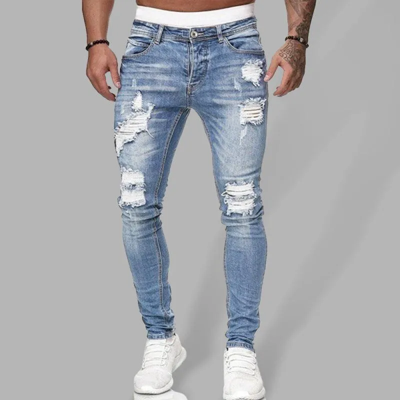 Men Distressed Skinny Jeans