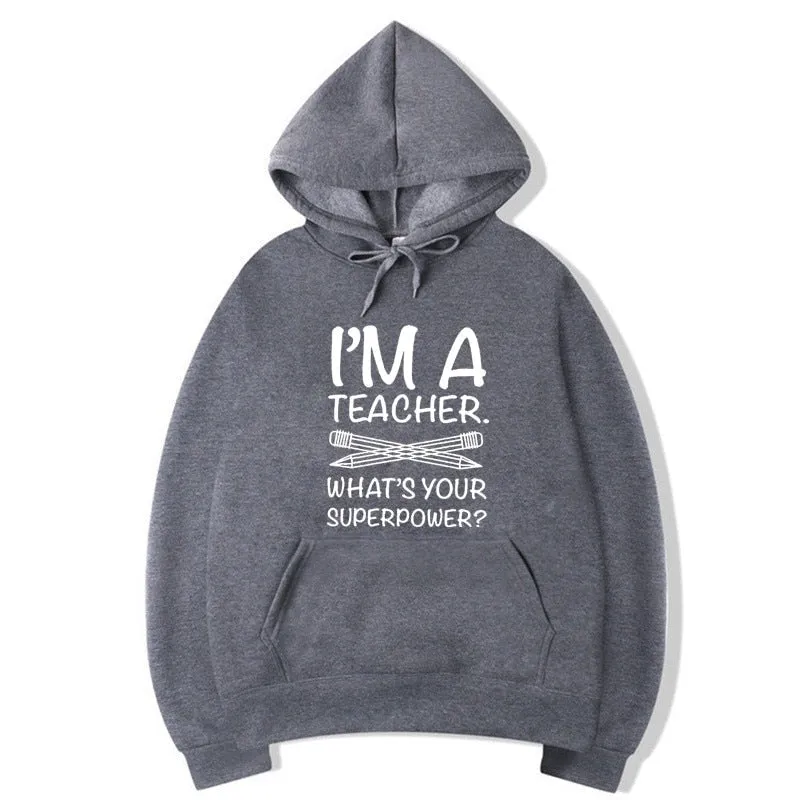 Men's Autumn Casual Fleece I’m A Teacher Funny Fitness Outfit