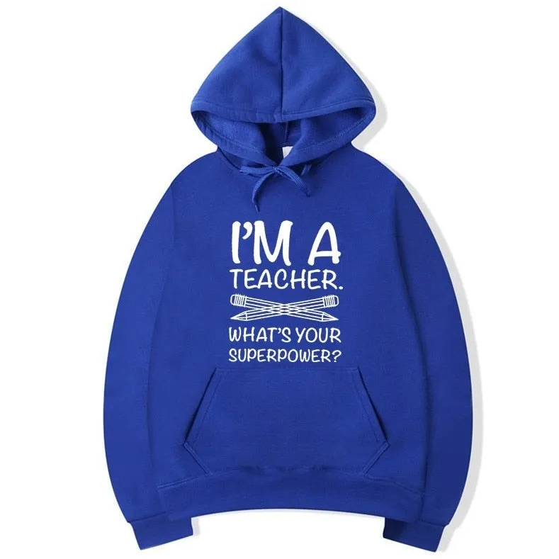 Men's Autumn Casual Fleece I’m A Teacher Funny Fitness Outfit