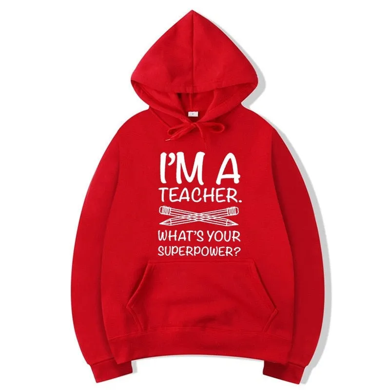 Men's Autumn Casual Fleece I’m A Teacher Funny Fitness Outfit