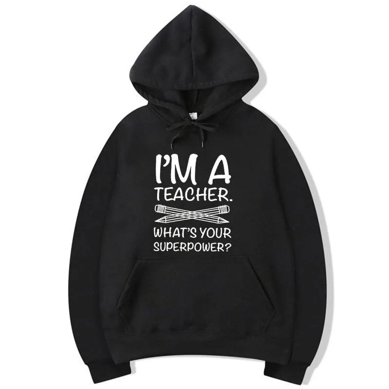 Men's Autumn Casual Fleece I’m A Teacher Funny Fitness Outfit