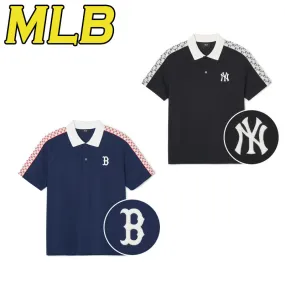 MLB Korea  |●MLB● Monogram partial pattern collar T-shirt (2color)