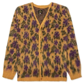 Mohair Cardigan Flower - Yellow