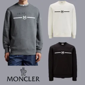 MONCLER  |Unisex Street Style U-Neck Long Sleeves Cotton