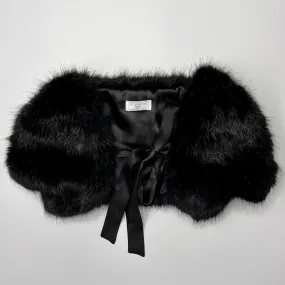 Monnalisa Black Faux Fur Shrug